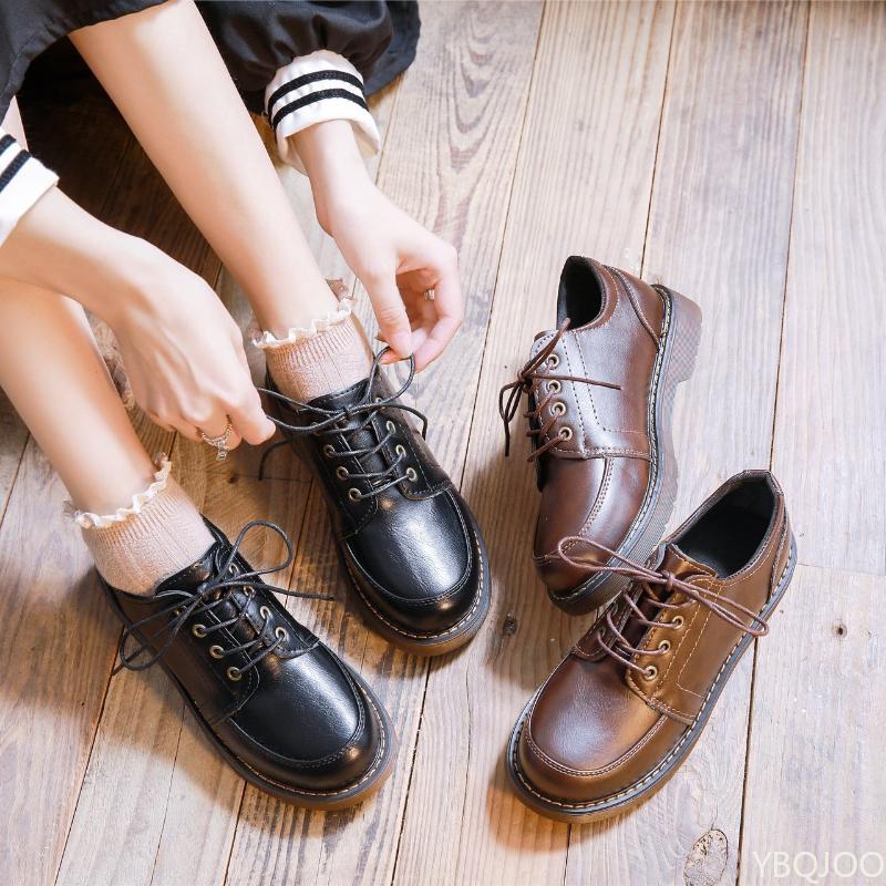 Fashion New high heel Shoes Women's Retro Leather Shoes Lace Up Mary Jane Shoe Flats Women Shoes Luxury Designer Shoe Zapatos