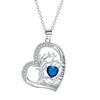 Heart-shaped Life Tree Necklace - Engraved Birthstone Pendant on Luxury Clavicle Chain for Women.