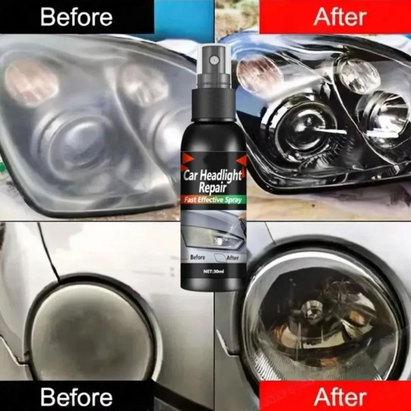 Pump Applicator Car Headlight Repair Liquid, 30 mL Lens Care for Haze, Yellowing, Light Oxidation & Fine Scratches, 1 Bottle for Routine Vehicle Care