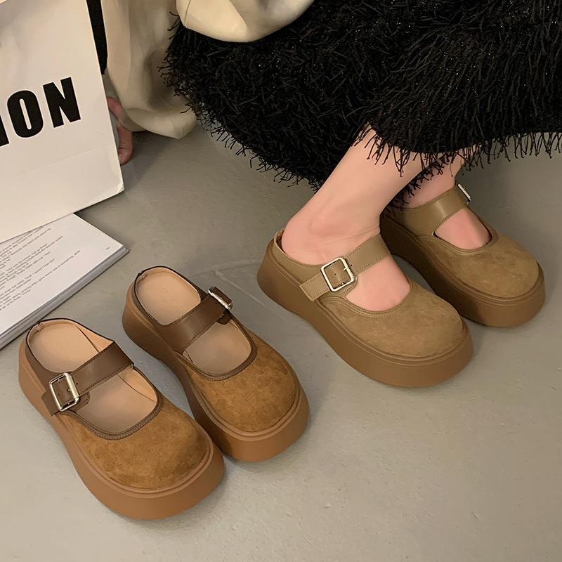Baotou Half Slippers Women's Outer Wear Spring and Summer New Thick Bottom Heightening Music Lazy