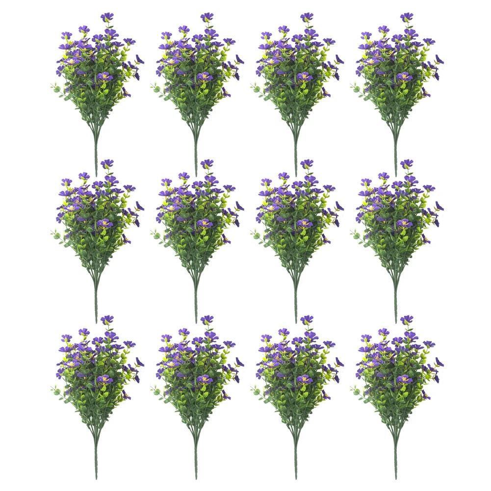 Vibrant UV Resistant Artificial Flowers - 12 Pack For All-Weather Outdoor Artificial Flowers UV Resistant, Multicolored, Realis