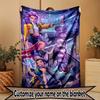 Custom Name Personalized Demon Hunters Kpop Print Blanket, Home Decor, Bedroom, Sofa, Camping, Couch, Gifts for Birthday Christmas