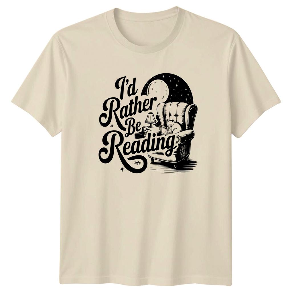 Id Rather Be Reading TShirt Cat Lover Cozy Bookworm Gift For Him And Her