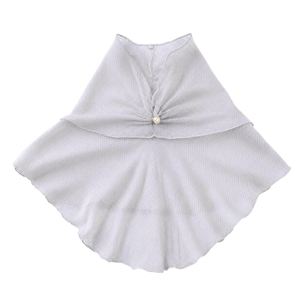 Fashion Mesh Silk Mesh Scarf Windproof Lightweight Fake Collar Scarf Breathable Neck Protector Women серый