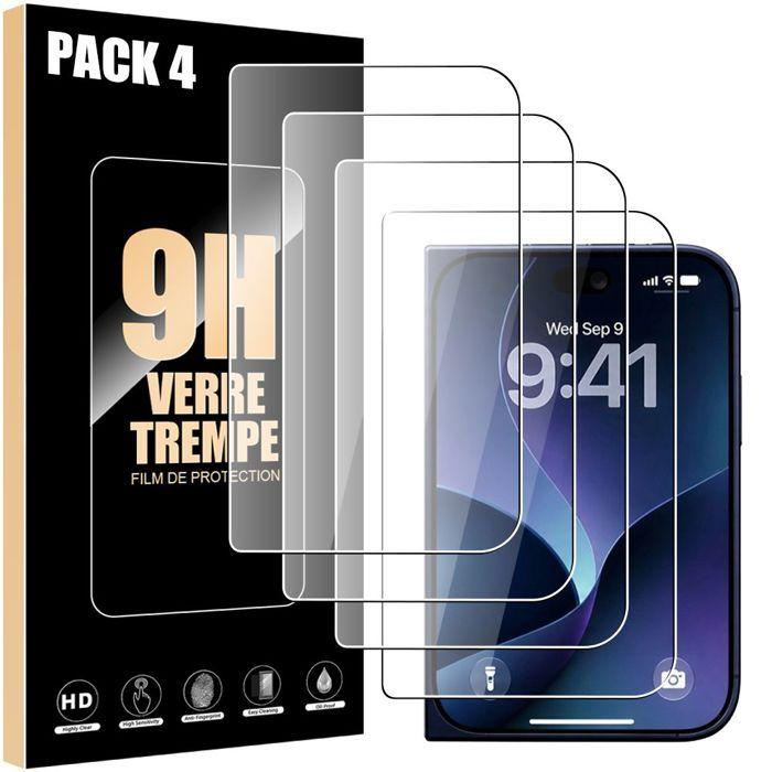 4x Verre Trempé pour iPhone Duo, Protection Anti-Rayures 9H Résistant Transparent