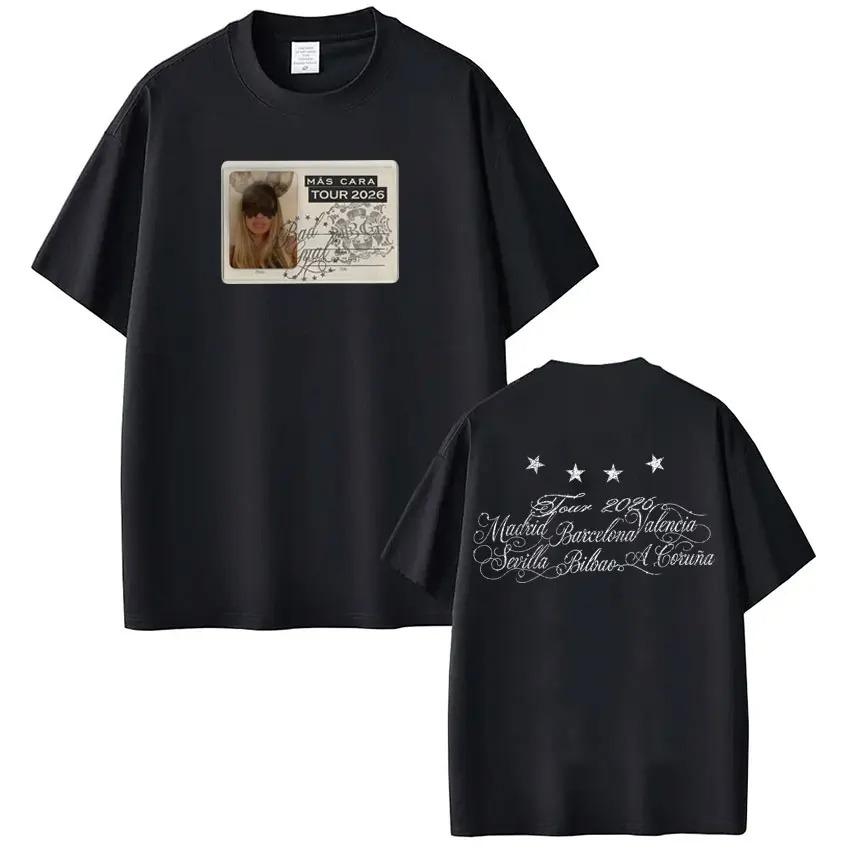 

Певица Bad Gyal Тур 2026 Модный Принт Футболка Мужчины Женщины Винтажная Футболка Летняя Короткий Рукав Повседневная Свободная Футболка 4XL