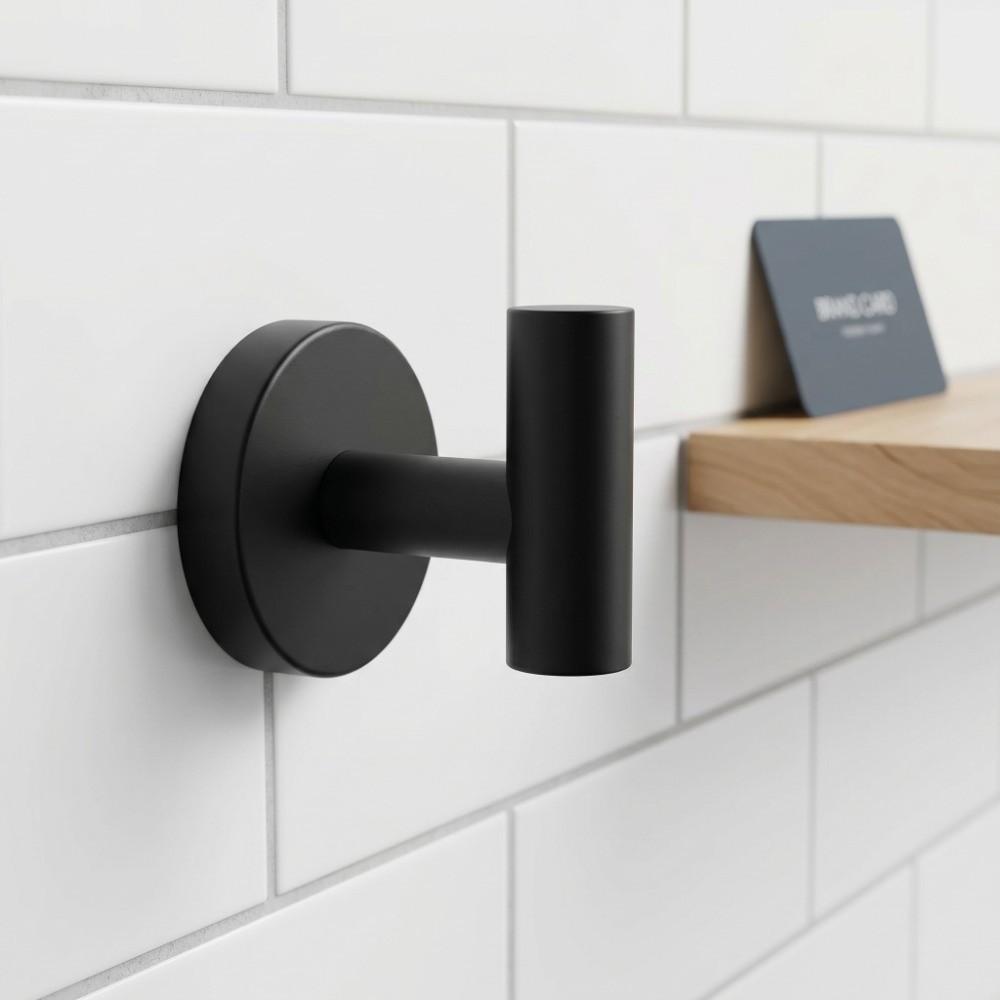 5 PCS Black Bathroom Hardware Set Wall Mounted Towel Rack Set Household Use