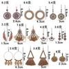 Ethnic Vintage Bohemian Drop Danlge Women's Earrings Bead Wooden Tassel Round Geometric Flower Leaf Long Boho Earrings Zircon
