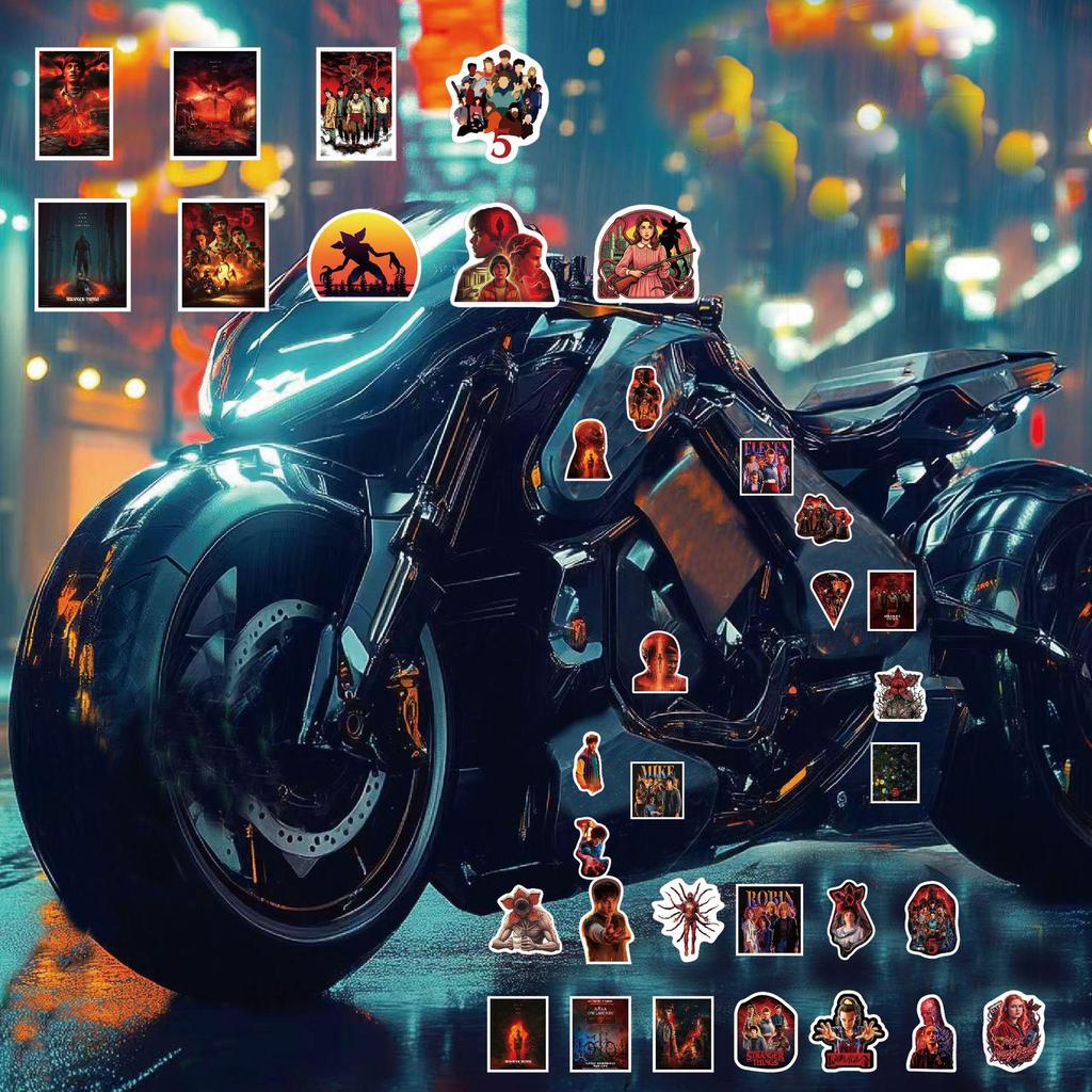 100 Stranger Things Season 5 Glossy Cartoon Stickers for Luggage, Computers, Motorcycles & Water Bottles