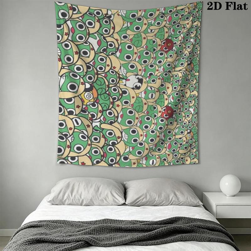 Keroro Wall Tapestry Aesthetic Wall Hanging Printed Fabric Blanket Decorative Tapestries for Bedroom Living Room Home Decor