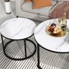 Round Coffee Table 2-Piece Set Coffee Table Living Room Round Nesting Side Table 2 Round Side Table