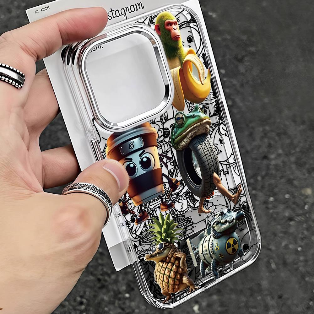 

Funny BRAINROT Animals Hot Phone Case For IPhone 17 16e 16 15 14 13 12 11 Mini Pro Max X XR 8 7 Air Plus Transparent Soft Cover iPhone 13 ProMax