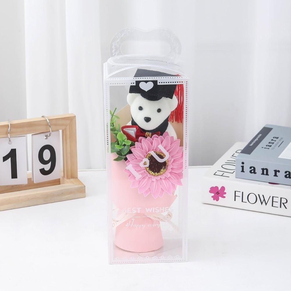 

Chic Sunflower Graduation Bouquet Graduation Bouquet Decoration Lovely Bear Bouquet Mini Animal Bouquet School розовый