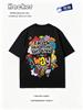 American Cartoon Graffiti Print ShortSleeved TShirt Unisex And Unisex Loose Design Feeling Half Sleeved New Trend Street