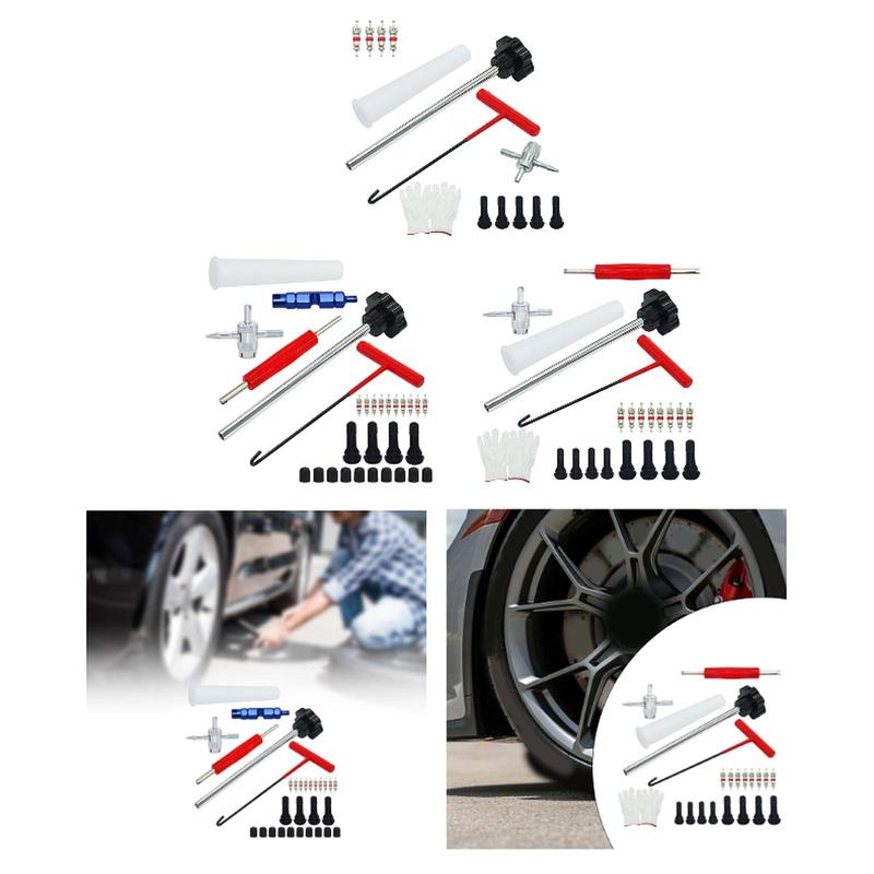 Quick Change Tire Valve Tool Kit Valve Stem Puller Repair Valve Core Removal Tool for Car Truck ATV Lawn Mower Motorcycle