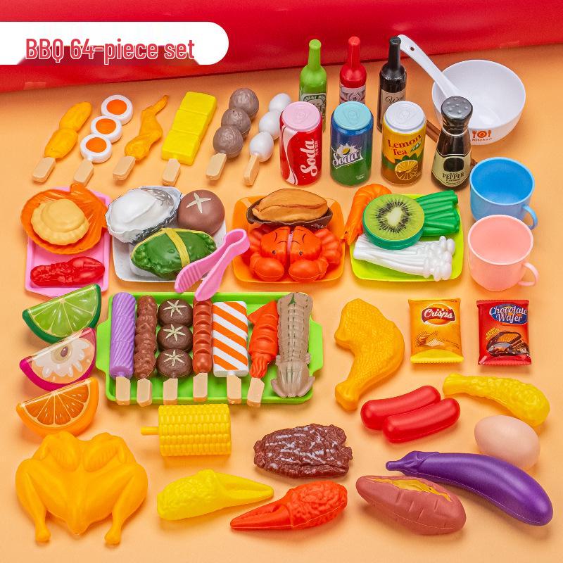 Kids' Pretend Play BBQ Set: Grilled Meat & Skewers Kitchen Toy