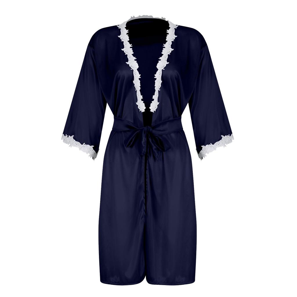 5-ცალი ქალის სექსუალური საცვლების ნაკრები ხალათები მაქმანებიანი Bodysuit ღრმა V ყელის საცვლები