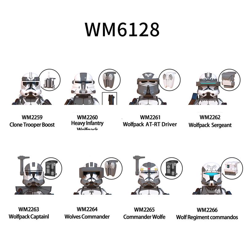 

WM6128 Building Blocks 8pcs/set Wolf Regiment Commandos Brick Heavy Infantry Wolfpack Figure Commander Wolfe mini Assembly WM6128