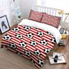 Soccer Ball Red Stripe Bedding Bedding Duvet Cover Set Duvet Cover Pillowcases (1 * Duvet Cover 2 * Pillowcases, Without Duvet Insert)