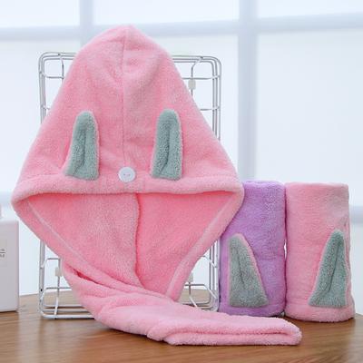 Cartoon Bunny Ears Coral Velvet Hair Drying Cap Water-absorbent and Quick-drying Hair Drying Cap