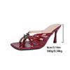 Summer Fashion Women Square Toe Plus Size Shoes for Women 36-42 High Heel Sandals Casual Slippers Non-slip Women Shoes