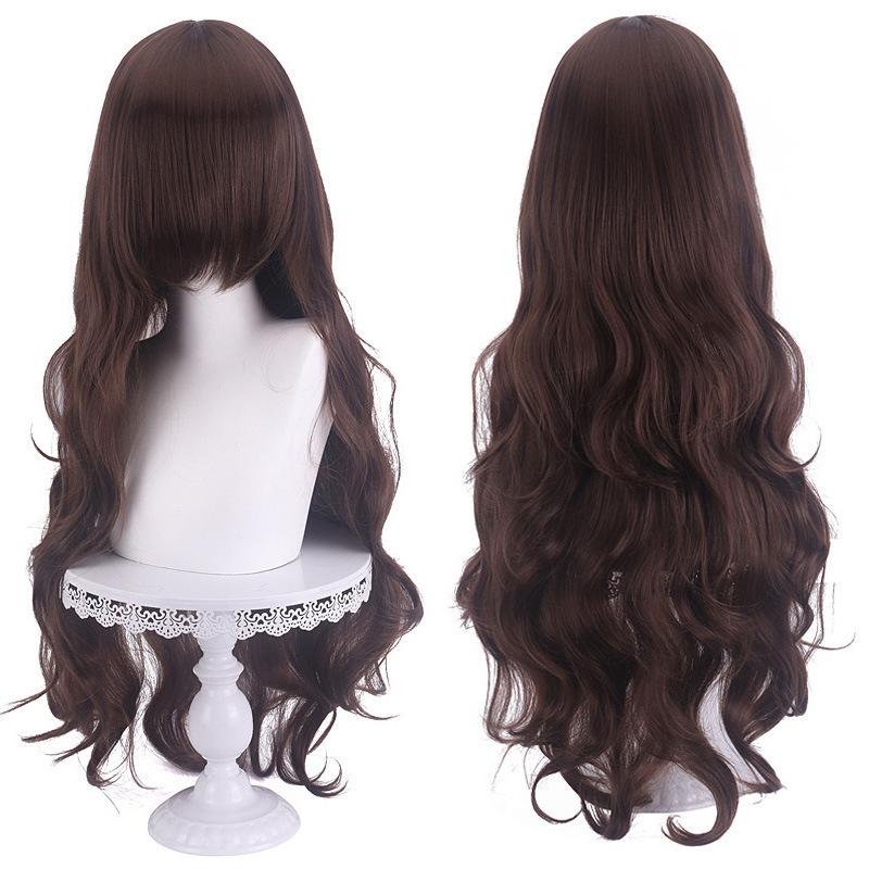 European American Universal Cos Wig Long Curly Hair 80cm Color Big Wave Full Head Cover