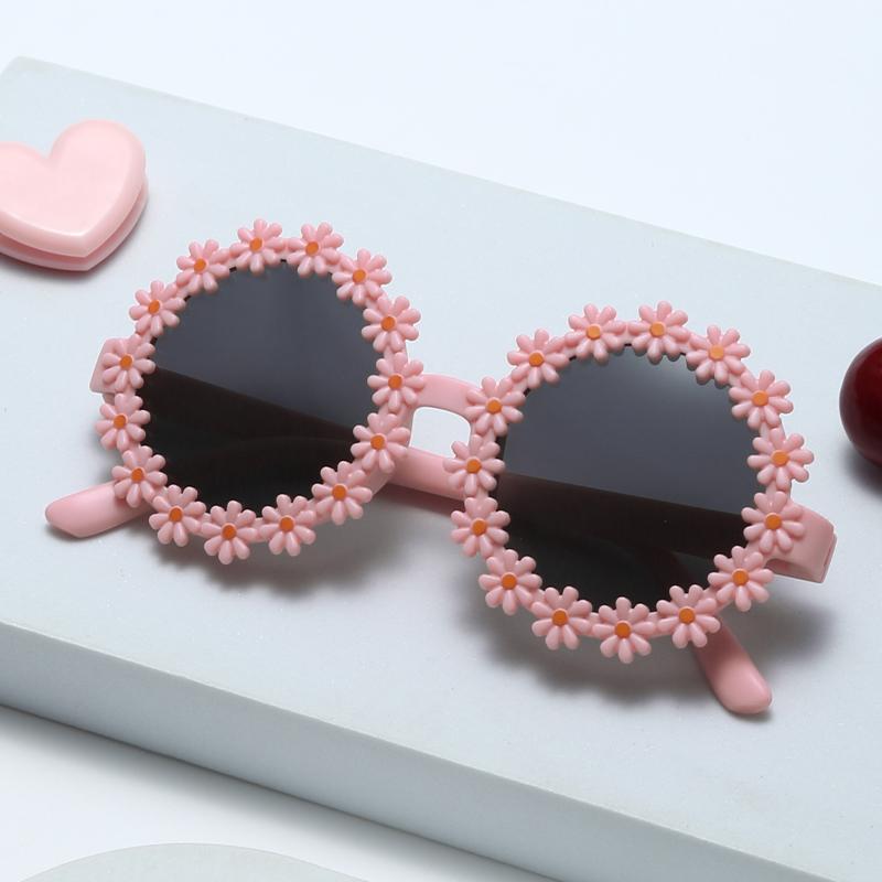 Kids Round Flower Sun Glasses Cute Daisy Sunglasses Outdoor Sun Protection Shades Fashion Funny Party Eyewear