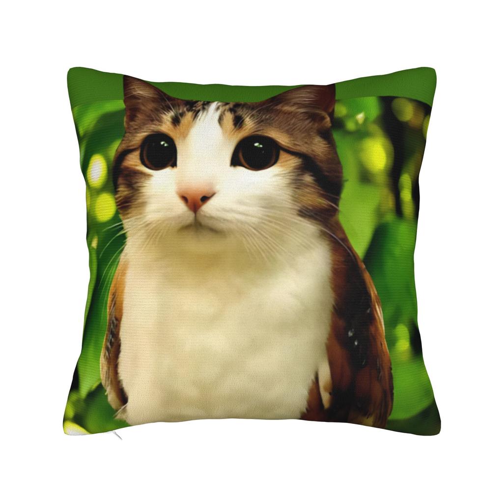 Meowl Cat Funny Owl Meme Pillow Case Kawaii Pillow Cover Soft Pillowcases For Sofa Car Home Decor