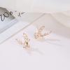 Vintage Fashion Elk Deer Stud Earrings For Women Girls Gold Color Zirconia Christmas Earrings Xmas Jewelry Gift Ear Accessories