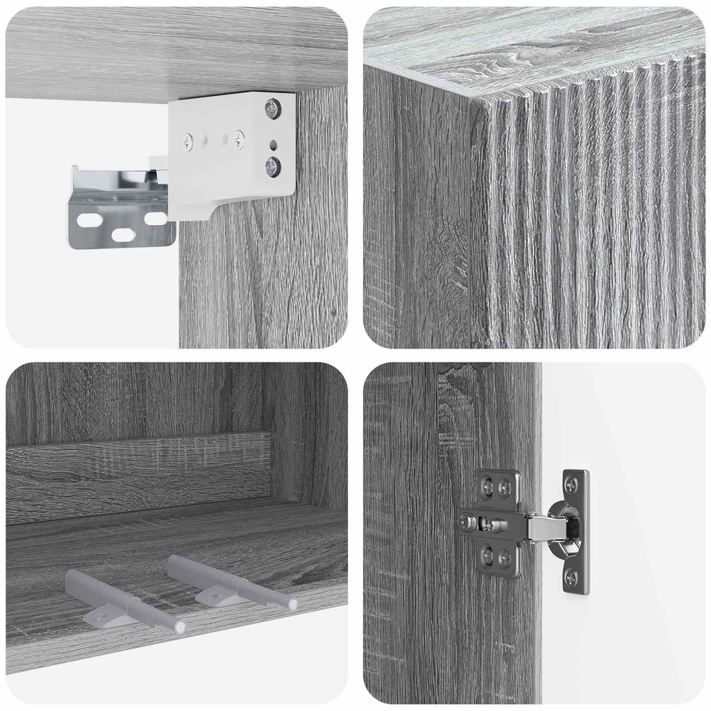 Wall Mounted Cabinet Gray Sonoma 59 x 31 x 60 cm Particleboard