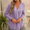 Women Shirts Fashion 2025 Spring Autumn Style Blouses Lady Casual Long Sleeve V-Neck Striped Printed Pockets Casual Loose Tops