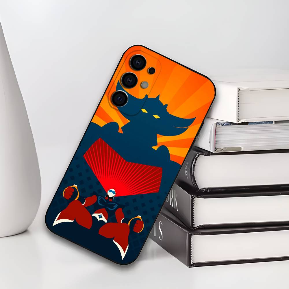 Soft Silicone Black Cover UFO R-Robot G-Goldorak Phone Case Compatible with Samsung S25 S24 S21 S22 S23 S30 Ultra S20 plus