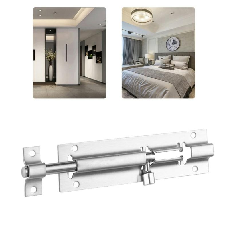 6Pcs Slide Bolt Latches Thickened Stainless Steel Slide Lock Toilet Door Lock for Fence/Wood/Barn Door Easy To Install
