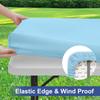 Fitted Tablecloth Rectangle Tablecloths, Elastic Stretch Folding Table Top Cover Reusable for Outdoor Picnic Camping Party Event