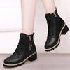 Boots Ankle New Autumn British Wind Genuine Leather Thick With Fur Ladies Short Boots Motorcycle Heels Boots Women Footwear
