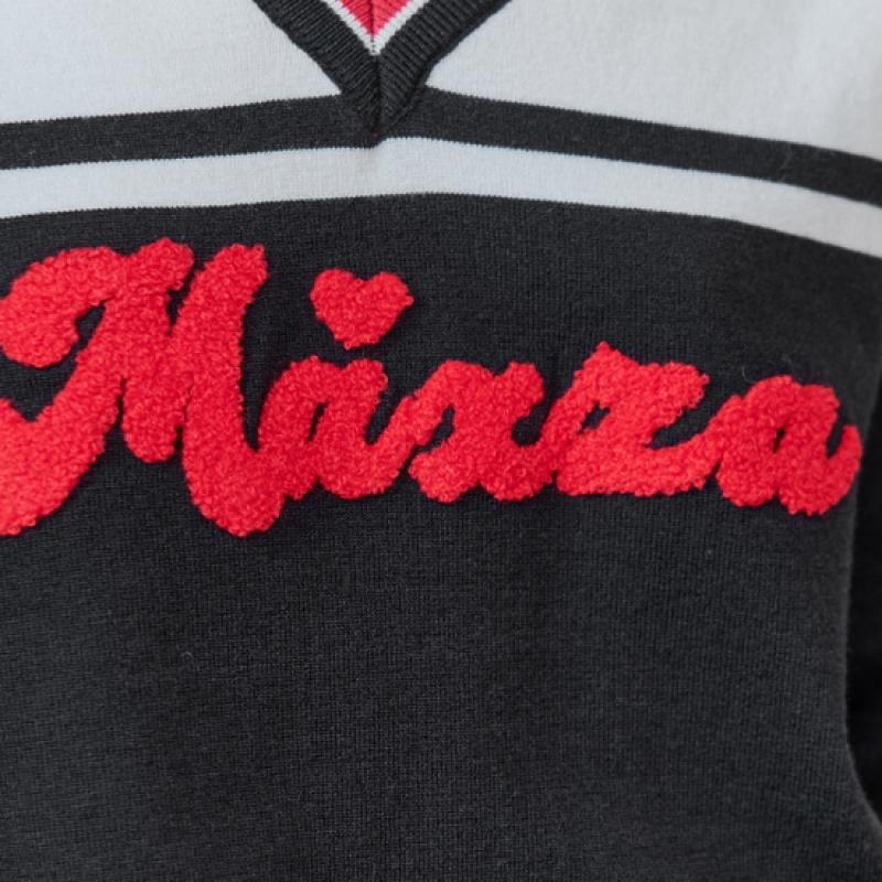 MAXZA Boucle Lettering Color Block V Neck Knit Ze11qk502na