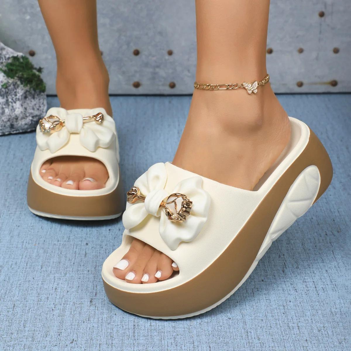 

Мода 2025 Женские шлепанцы EVA Мягкая подошва Летние Повседневные Женские Сандалии на платформе Модные Нескользящие Пляжные шлепанцы Роскошные Слайды Женские 40 бежевый