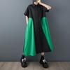 Short Sleeve Plus Size Cotton Vintage Patchwork New In Dresses for Women Casual Loose Long Summer Shirt Dress