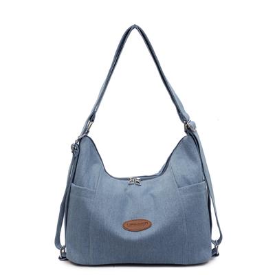 Borsa a Spalla in Denim Versatile da Donna – Convertibile a Tracolla e Zaino, Perfetta per l'Uso Quotidiano