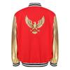 Unisex Metallic Eagle Print Back Bomber Jacket Long Sleeve Color Blocking Outerwear for Kids Dance Street Style