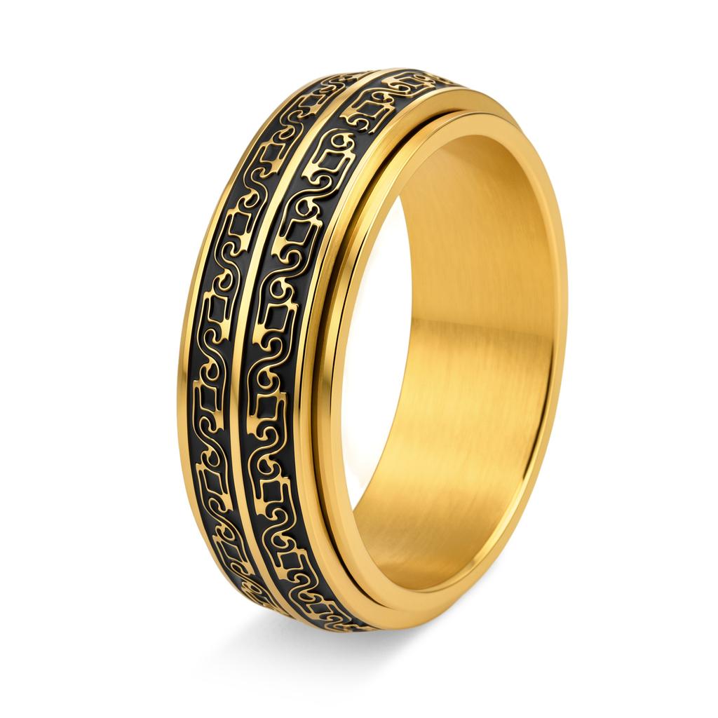 2026 Retro Beast Body Curl Pattern Rotatable Ring Neutral Male Chinese Style Element Guochao Ring