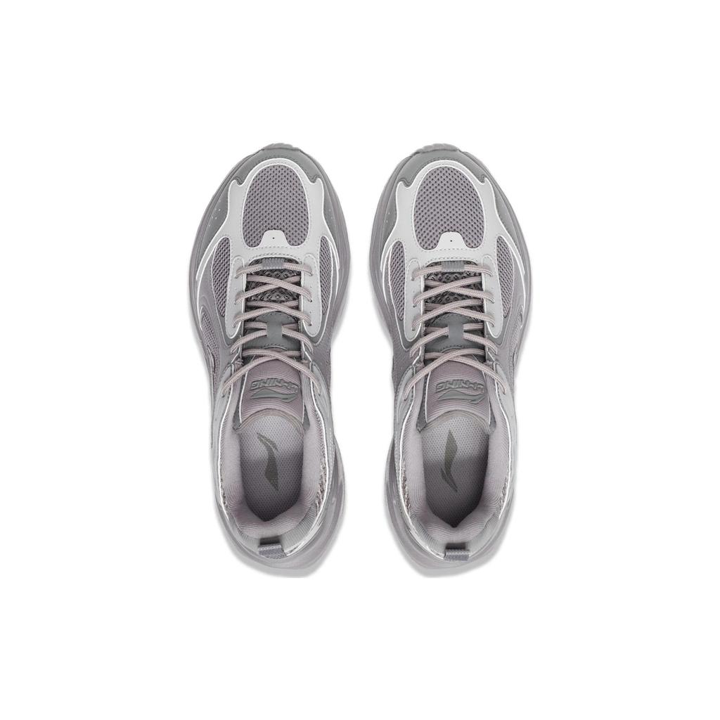Li Ning Running Collection Fabric Cushioning Breathable Low top Long Distance Running Sprint Running Shoes Men's Gray ARLS013-6