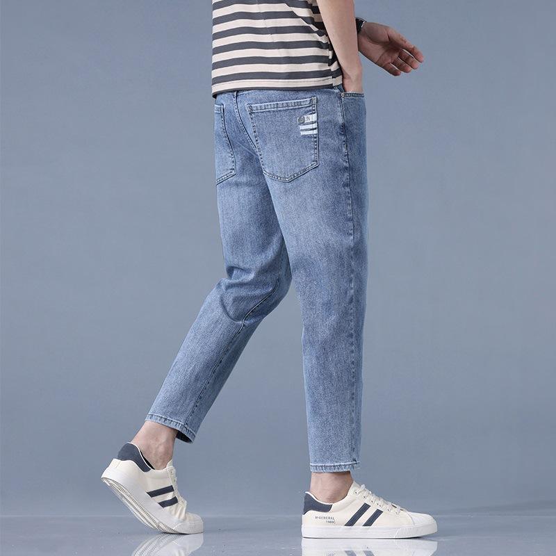 New Spring and Summer Men's Nine-point Pants Slim-fitting Thin-foot Pants Korean Version 9-point Jeans