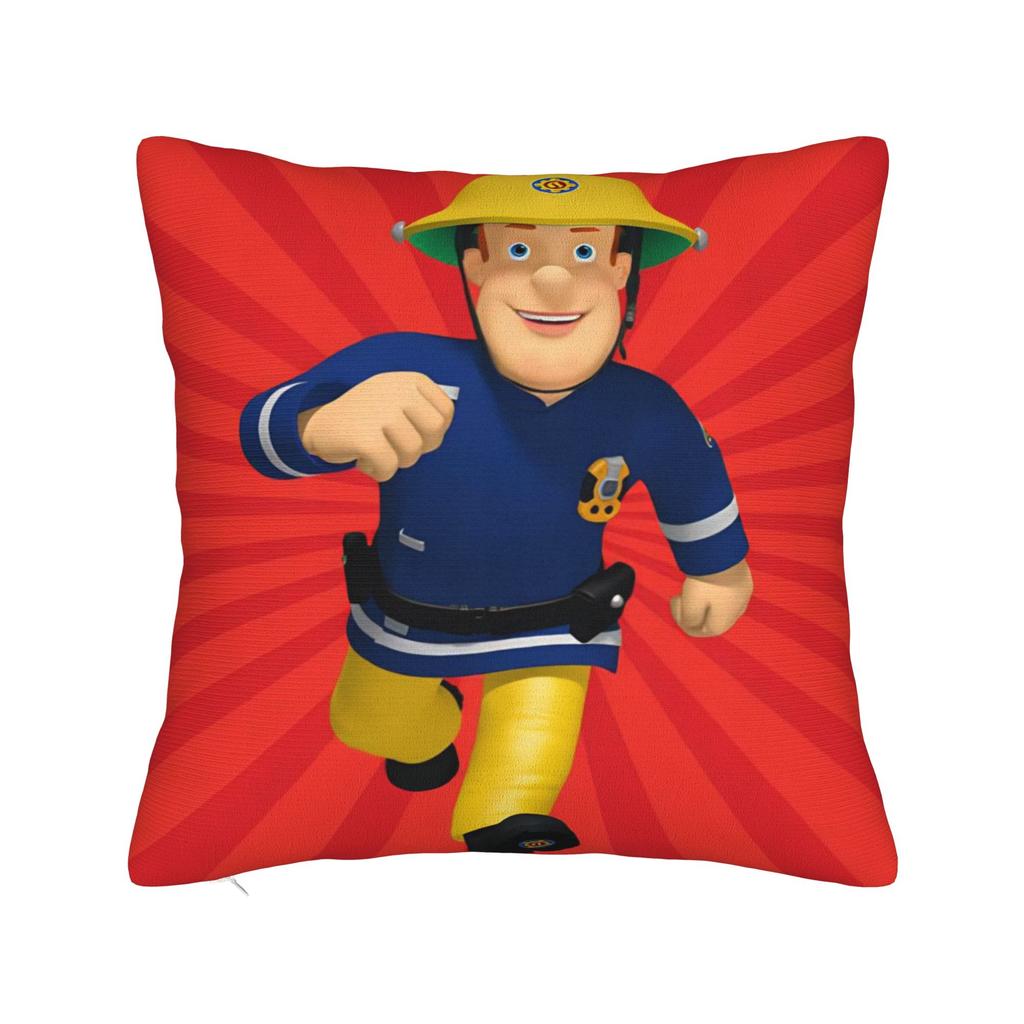 Fireman Sam Square Pillow Case Firefighters Cartoon Cushion Covers Awesome Zippered Decorative Pillowcase for Sofa 40*40cm