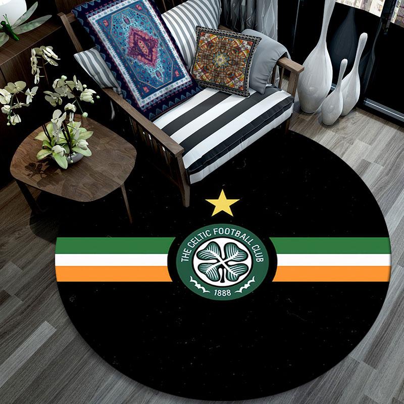 Celtic Football Club,Round Area Rug,Carpet Rug for Living Room Bedroom Sofa Playroom Decor,Non-slip Floor Mat