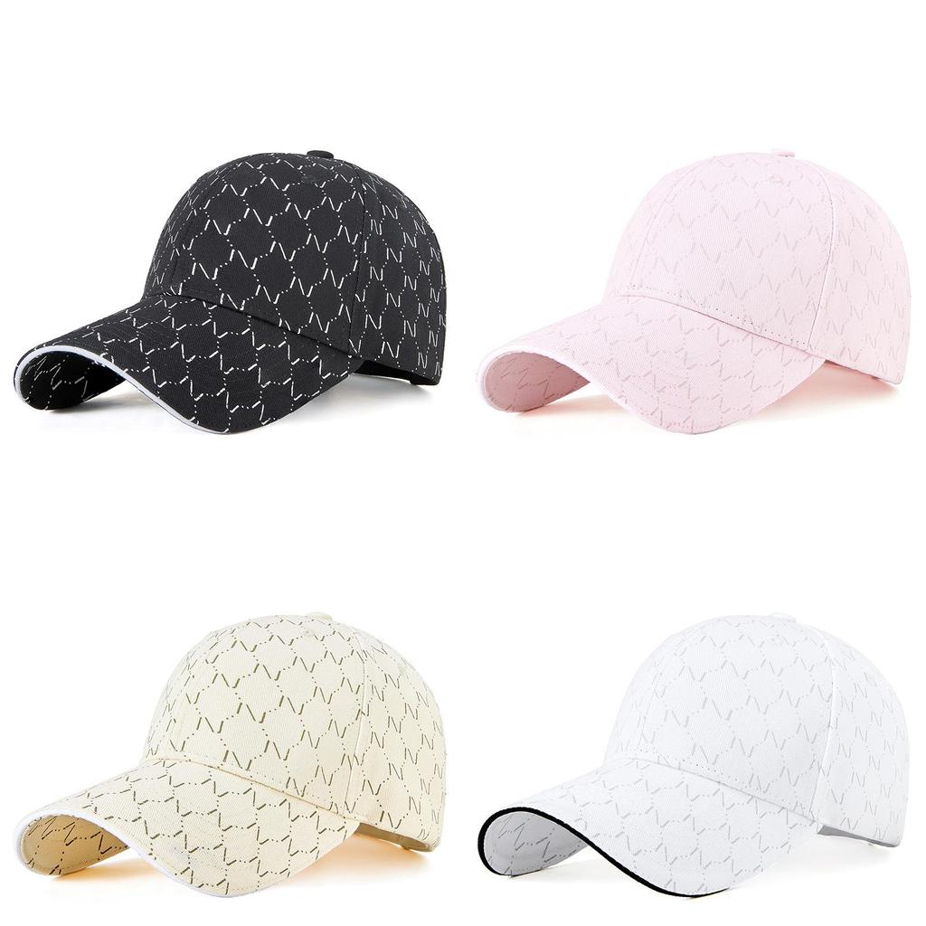 Berretto da Baseball in Cotone da Donna con Design a Lettera Ricamata Protezione Solare Estiva