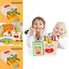 Holz-Kinderspielhaus mit Spielzeug-Essensset und Pommes-Zuordnungs-Puzzle für frühes Lernen