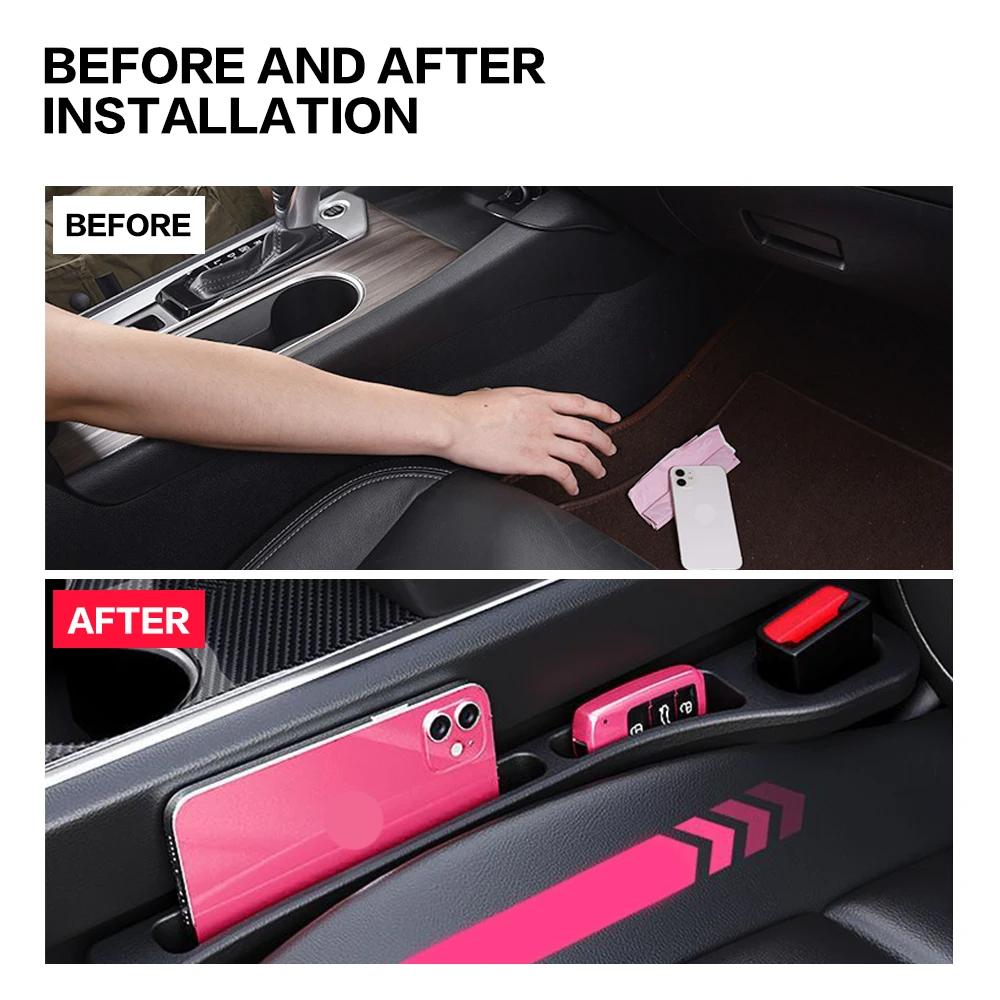 2PCS Car Seat Gap Filler Between Seats Crevice Interior Decoration Accessories Pu Waterproof Car Seat Gap Plug Strip