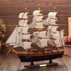 Handcrafted Wooden Sailboat Model: Mediterranean Decor & Birthday Gift