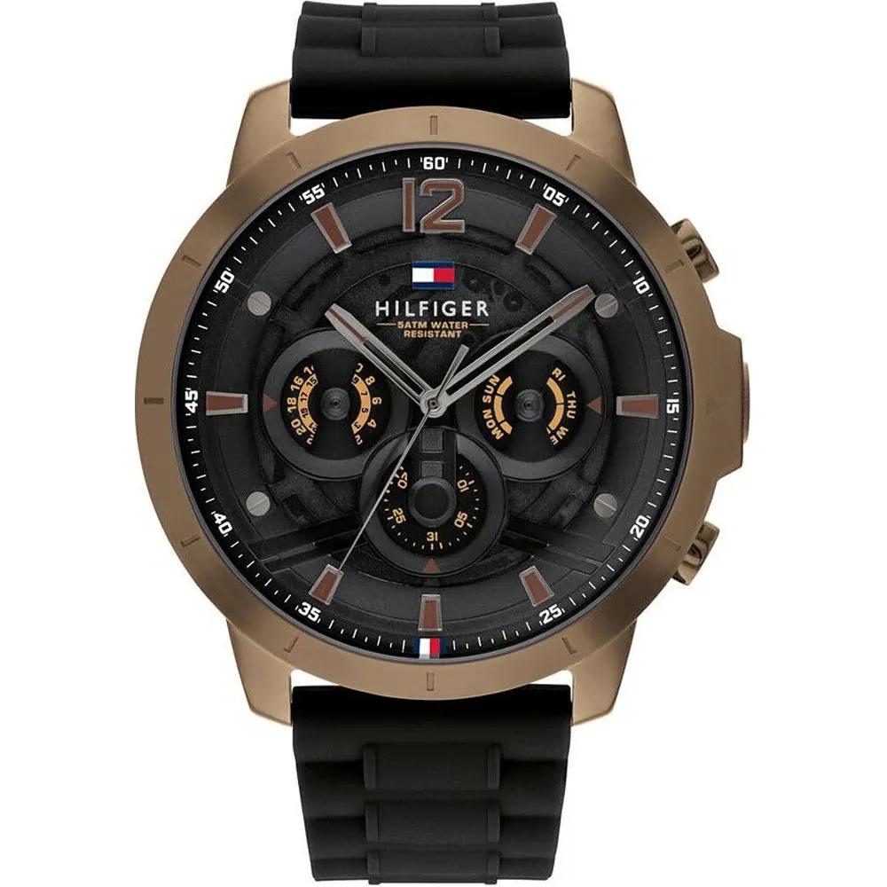 Tommy Hilfiger Historical Collection Black Dial Black Silicone Strap Men s Quartz Watch 1710491 чёрный
